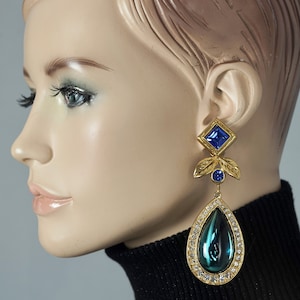 Vintage JEAN LOUIS SCHERRER Geometric Jeweled Drop Earrings