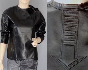 Vintage JEAN PAUL GAULTIER "Constructivist Russian" Collection Arrow Applique Pvc Sweater