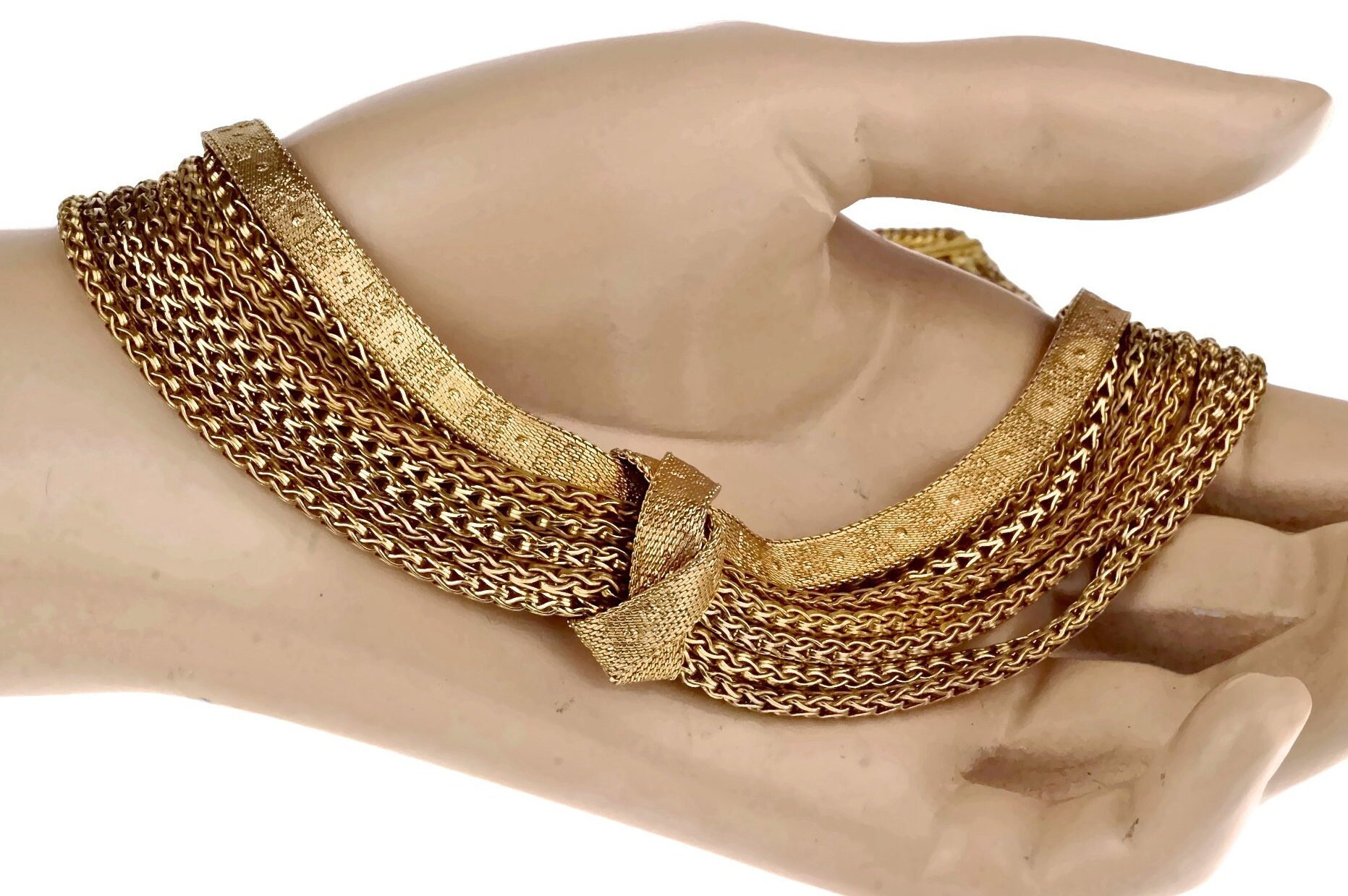 Vintage 1960 CHRISTIAN DIOR Knotted Multi Chain Choker - Etsy
