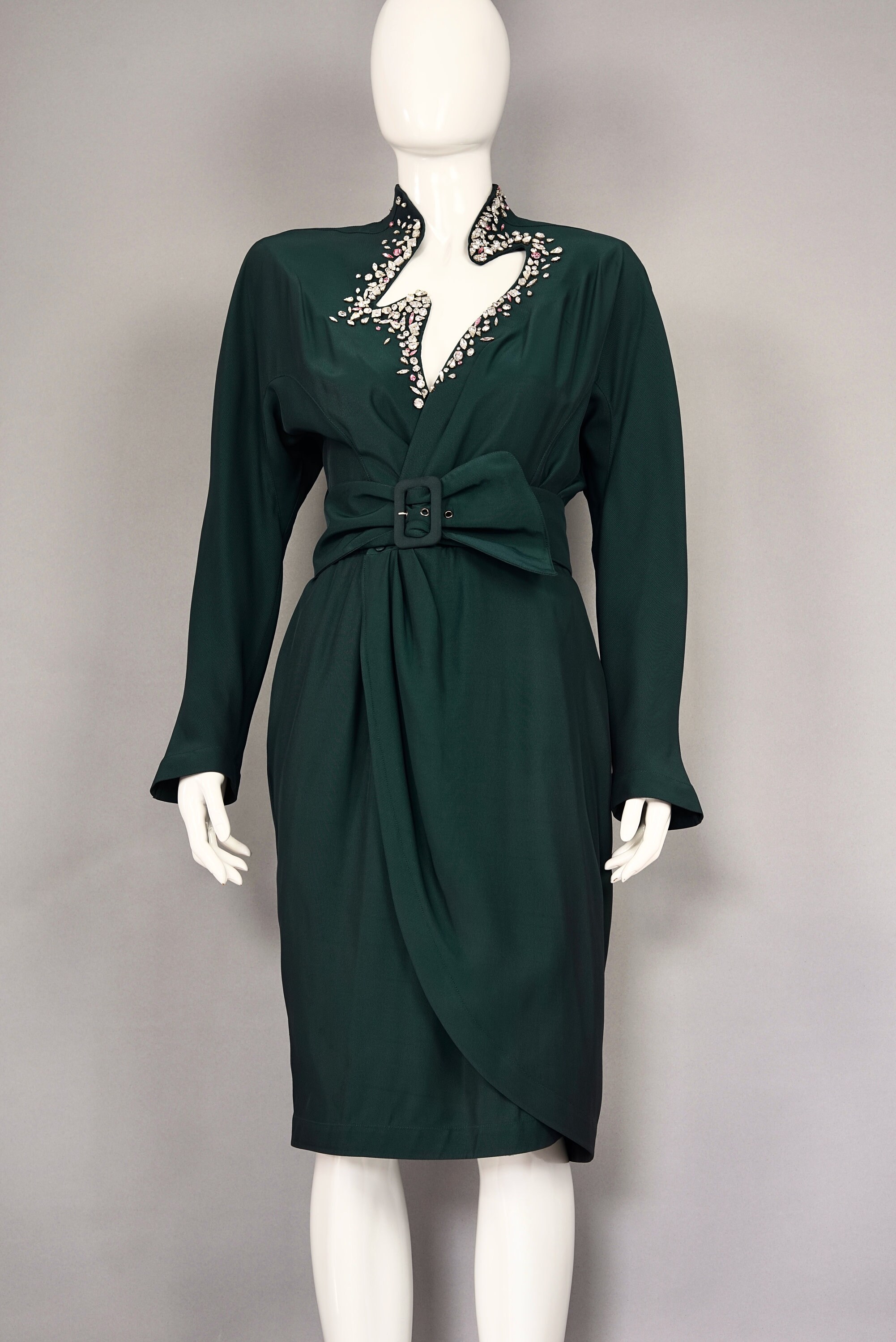 80s 90s Vintage Thierry Mugler Leather Dress Spring Summer