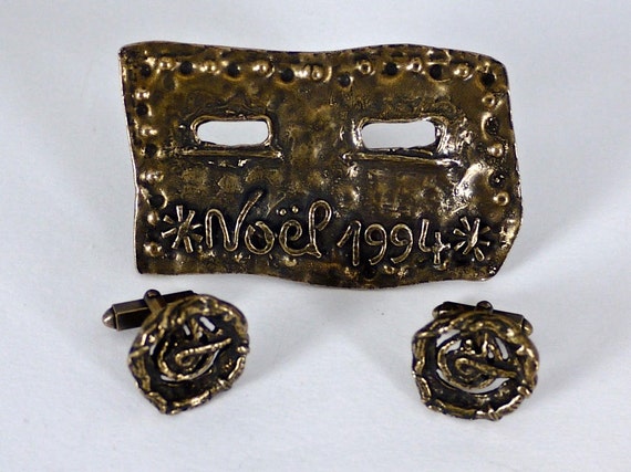 クリスチャンラクロワ　ヴィンテージ　カフス ヴィンテージ 1994 クリスチャン ラクロア 限定版 ロゴプレート カフス