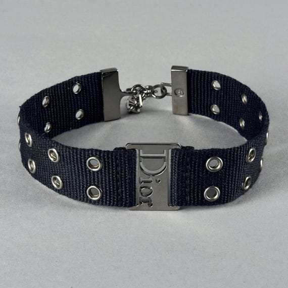 Vintage CHRISTIAN DIOR by GALLIANO Y2K Black Nylon Strap Logo 