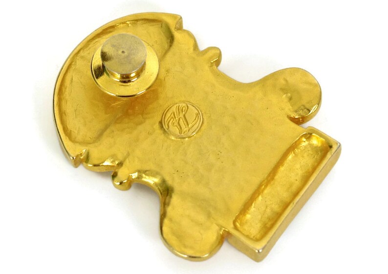 Broche Vintage Karl Lagerfeld - Métal Doré, Superbe état - Occasion Collector