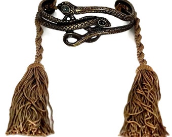 Vintage VALENTINO GARAVANI Runway Snake Tassel Choker Necklace