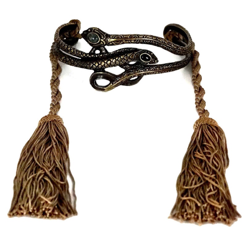 Vintage VALENTINO GARAVANI Runway Snake Tassel Choker Necklace image 1