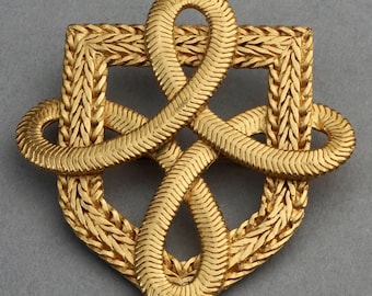 Broche Claude Montana Vintage Années 90 - Métal Doré - Occasion Très Bon état