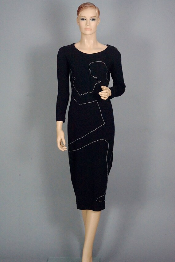 moschino bodycon dress Vintage Silhouette Profile Stitches vanity tables with mirror 12% Elastan Women's A-Line Formal Dresses INSEAM:34