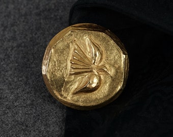 Vintage Rare CHRISTIAN LACROIX Sculptured Gold Metal Buttons