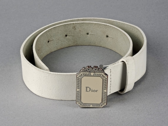 Christian Dior　ディオール　太ベルト　Vintage Christian Dior Vintage Monogram Gold Logo Buckle Belt Navy