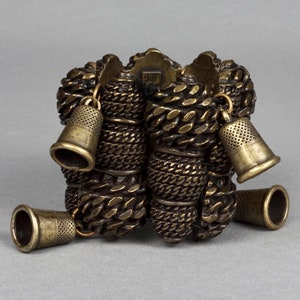 Vintage JEAN PAUL GAULTIER Thimble Brutalist Cuff Bracelet