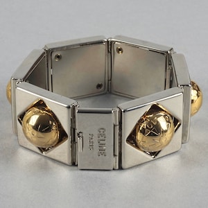 専用 CELINE セリーヌ two tone bracelet Vintage CELINE PARIS Planet Two Tone Link Bracelet - Etsy
