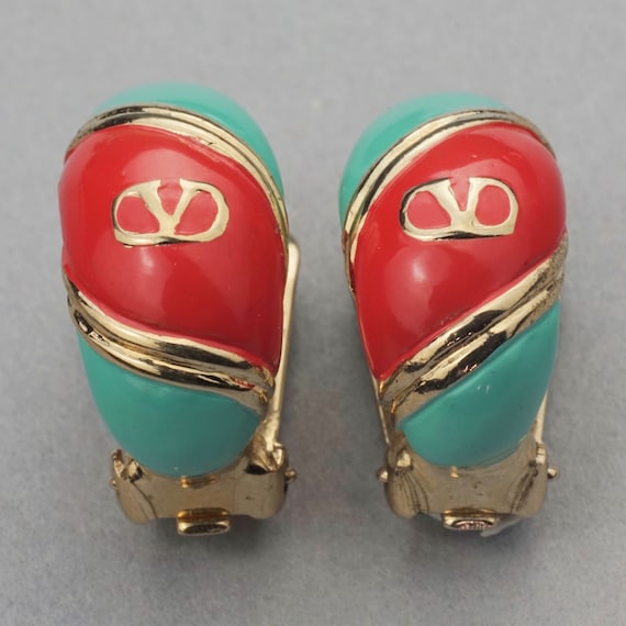 valentino garavani よせる イタリア製 メタル×ビジュー イヤリング