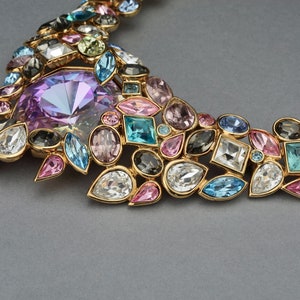 Vintage YVES SAINT LAURENT Robert Goossens Multi Jeweled Runway Necklace image 5