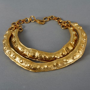 Collier vintage en or massif Masai double couche CHRISTIAN LACROIX