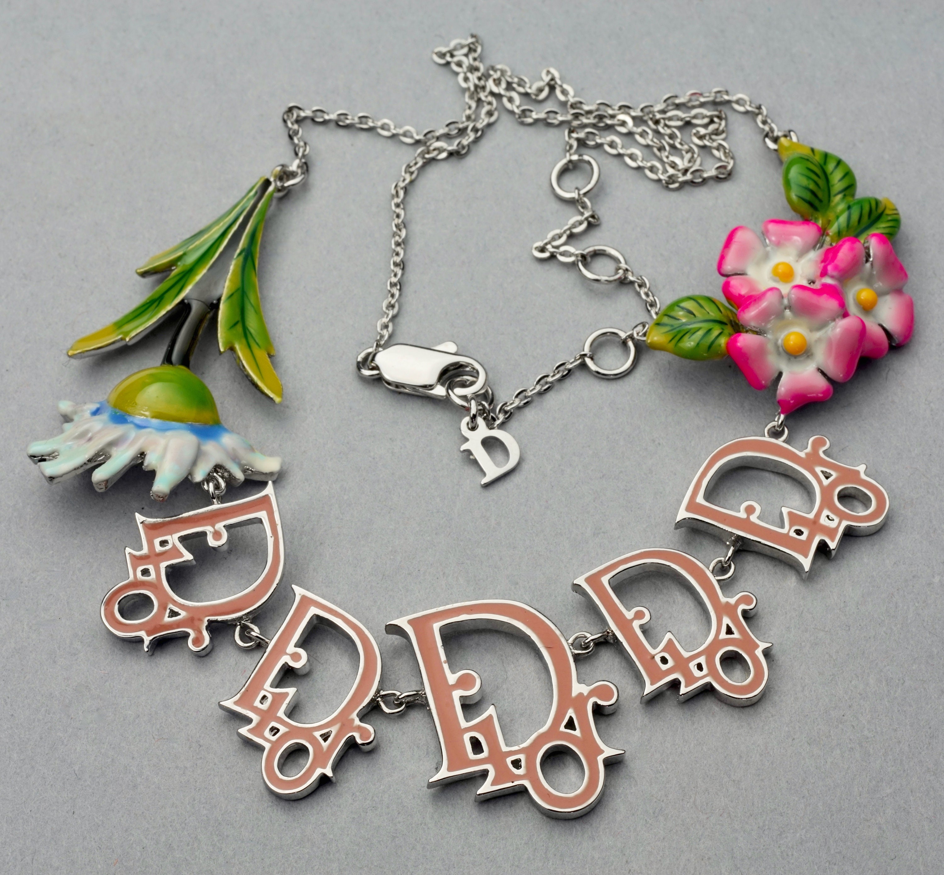 Vintage CHRISTIAN DIOR by GALLIANO Monogram Charm Flower Vintage CHRISTIAN DIOR by GALLIANO Monogram Charm Flower
