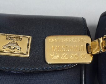 Buy Vintage MOSCHINO REDWALL Purses Navy Blue Belt Bag Online in