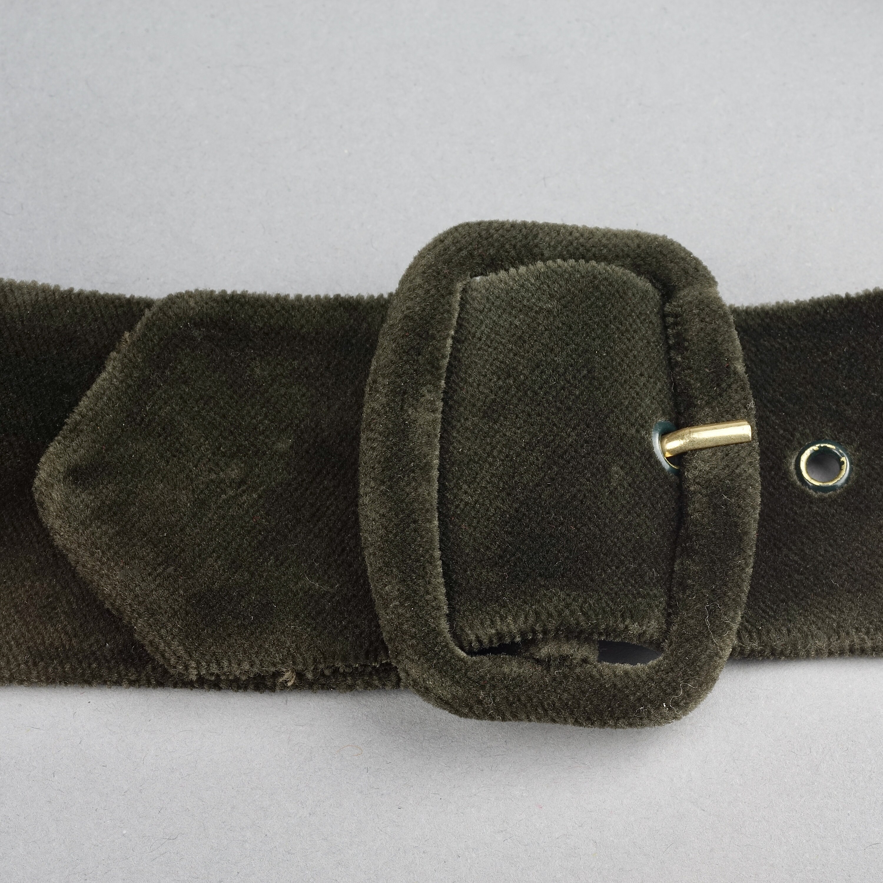Vintage HERMES Gold Horn Moss Green Velvet Tuxedo Belt - Etsy
