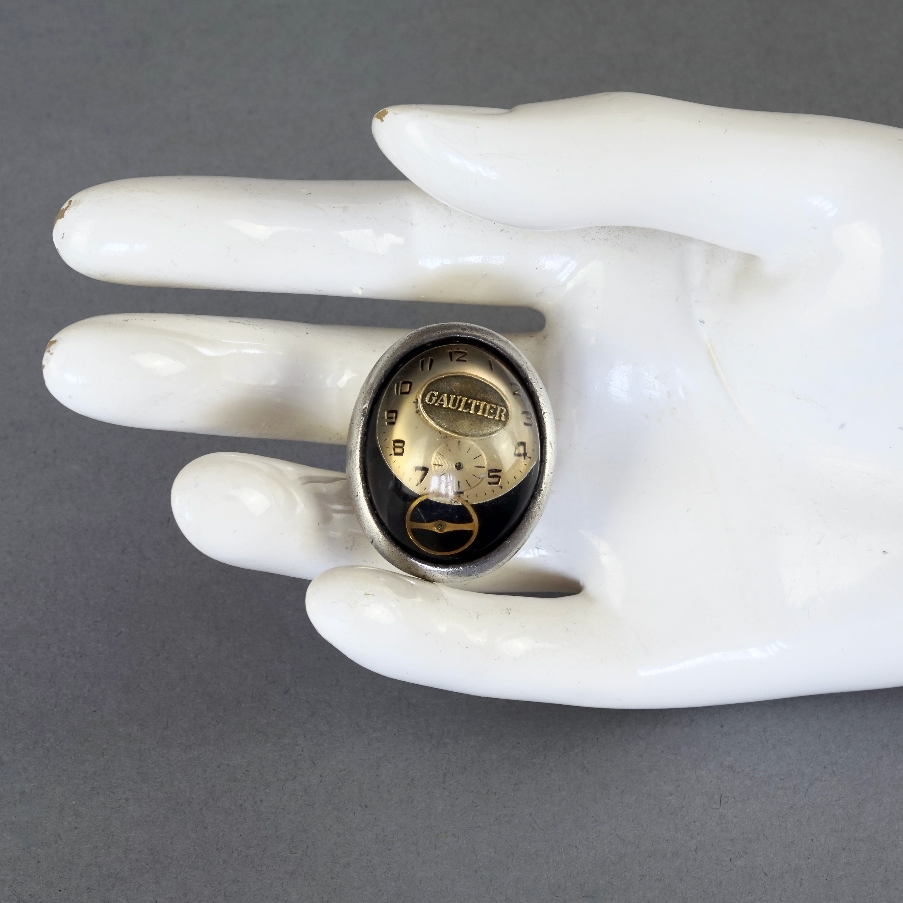 Vintage JEAN PAUL GAULTIER Domed Watch Face Novelty Ring - Etsy Vintage JEAN PAUL GAULTIER Domed Watch Face Novelty Ring - Etsy