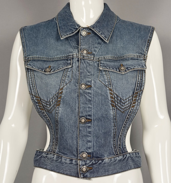 Vintage JEAN PAUL GAULTIER Open Sided Denim Vest -  Denmark