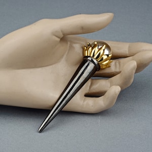 Vintage KARL LAGERFELD Torch Pearl Brooch