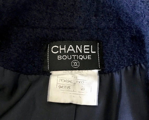 Vintage 1995 CHANEL Navy Blue Tweed Lucky Charm B… - image 9