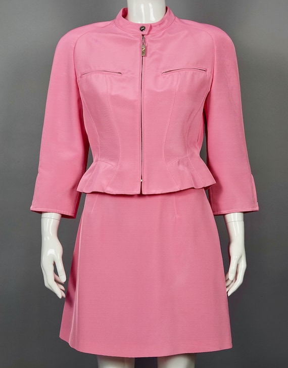 Vintage MUGLER Candy Pink Jacket Skirt Suit - image 4