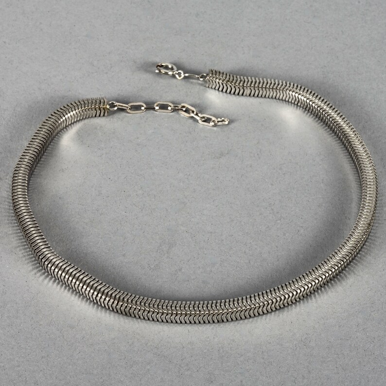 Vintage 1973 Christian Dior silverhalsband med ormkedja från 1973 bild 3