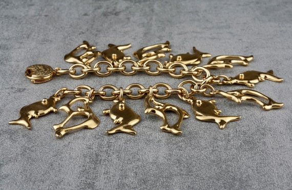 Vintage YVES SAINT LAURENT Ysl Fish Charm Bracelet - image 5