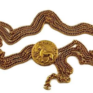 Vintage CHANEL by Robert Goossens Lion Medallion Triple Chain Necklace Belt