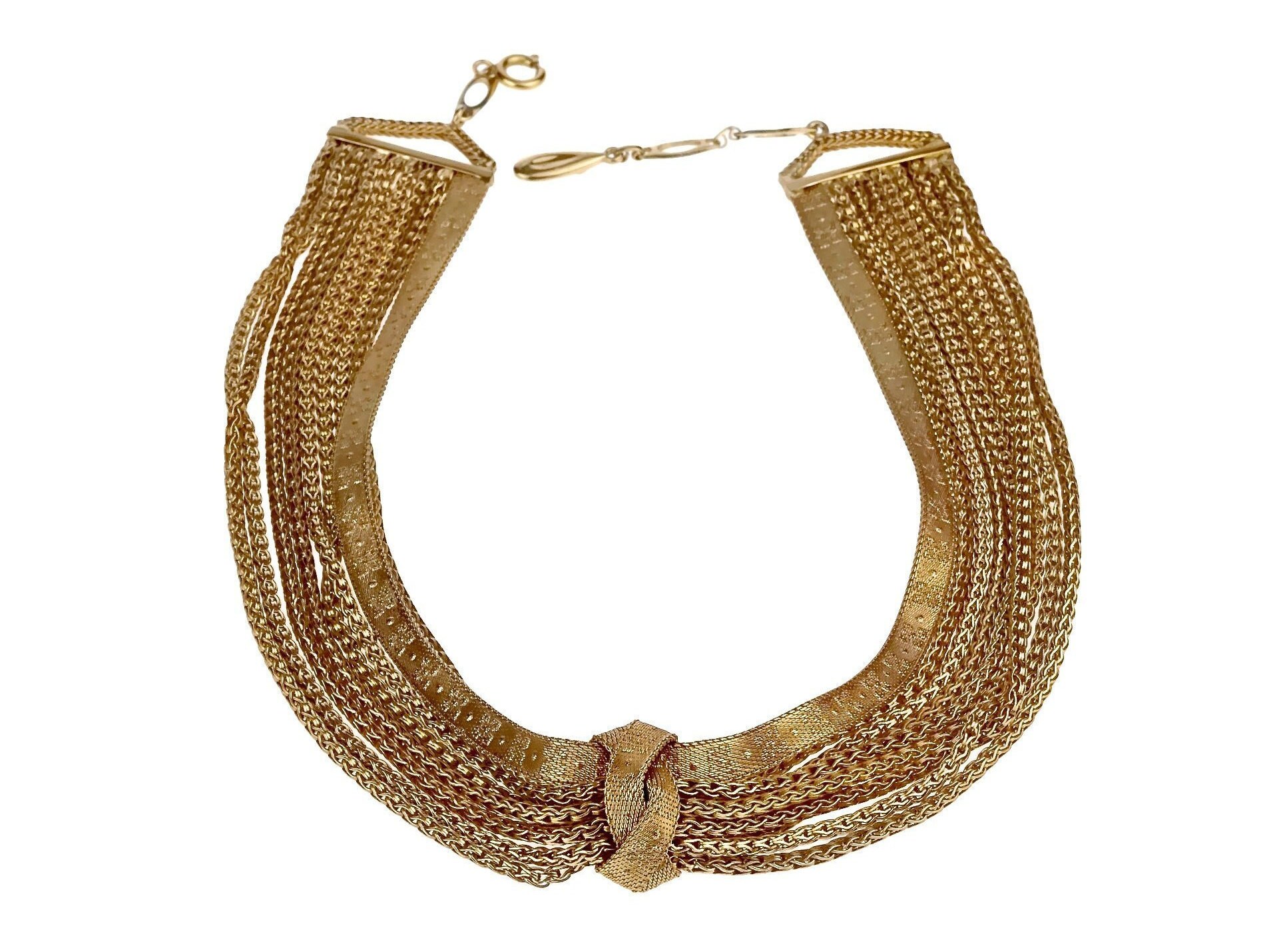 Vintage 1960 CHRISTIAN DIOR Knotted Multi Chain Choker - Etsy