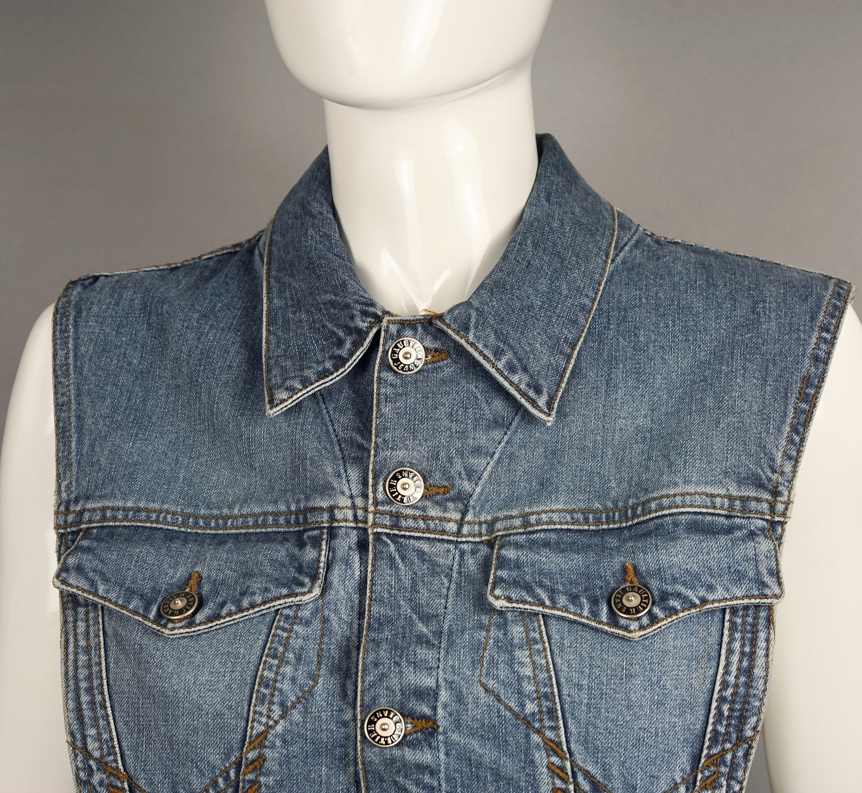 Vintage JEAN PAUL GAULTIER Open Sided Denim Vest - Etsy