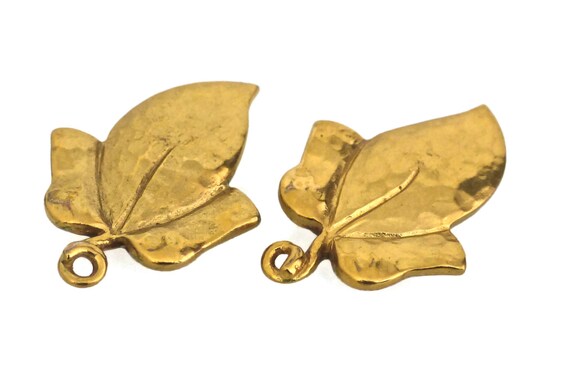 Vintage YVES SAINT LAURENT Leaf Earrings - image 3