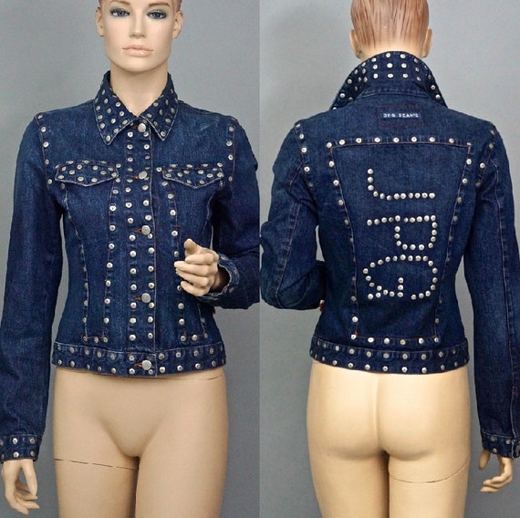 Vintage JEAN PAUL GAULTIER Logo Studded Denim Jacket - Etsy