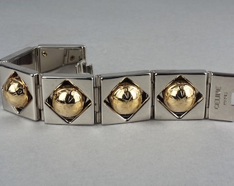 専用 CELINE セリーヌ two tone bracelet Vintage CELINE PARIS Planet Two Tone Link Bracelet - Etsy