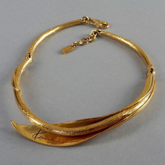 Vintage Collier ras de cou articule KENZO fleurs de lys calla Etsy France