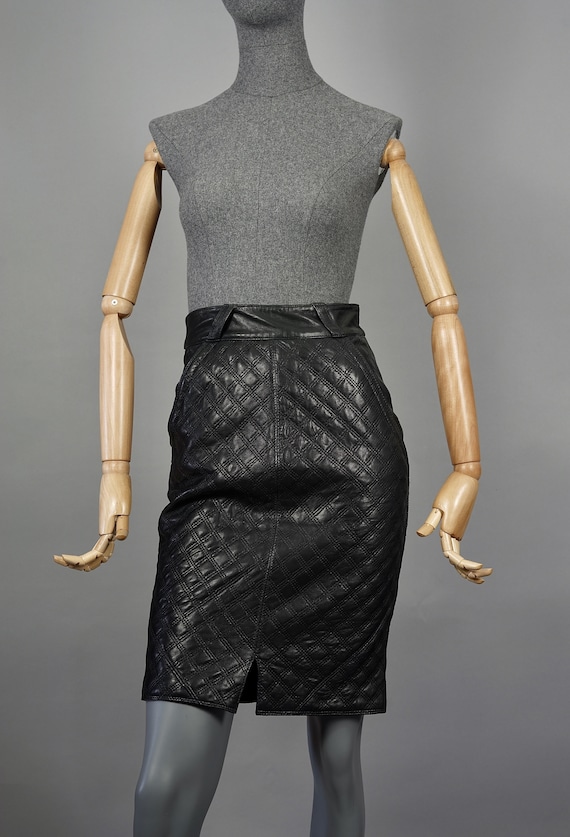 Leather skirt versace hot sale