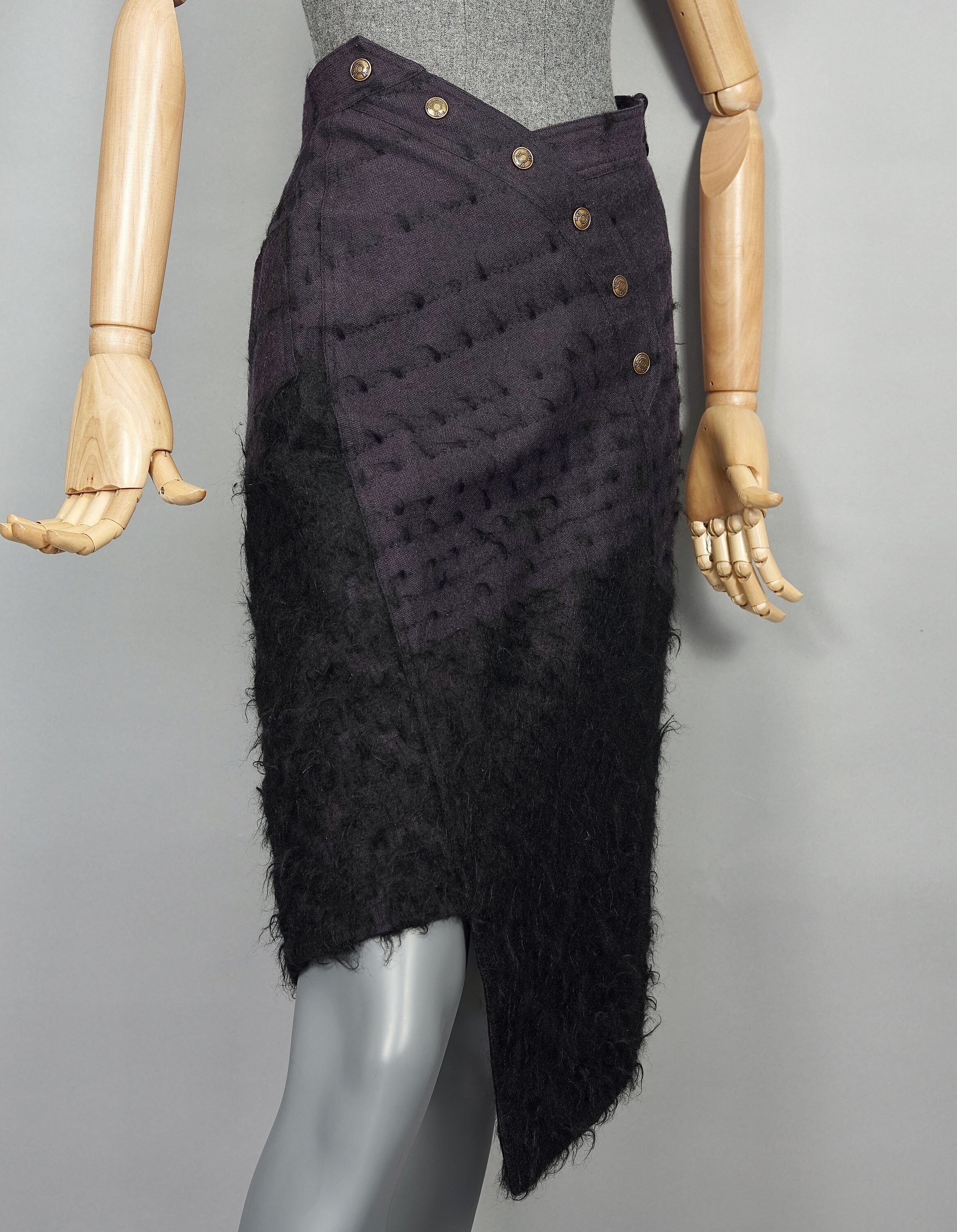 Vintage CHRISTIAN DIOR by John GALLIANO Asymmetric Mohair Wool