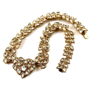 Vintage YSL Yves Saint Laurent Robert Goossens Rhinestone Heart Necklace