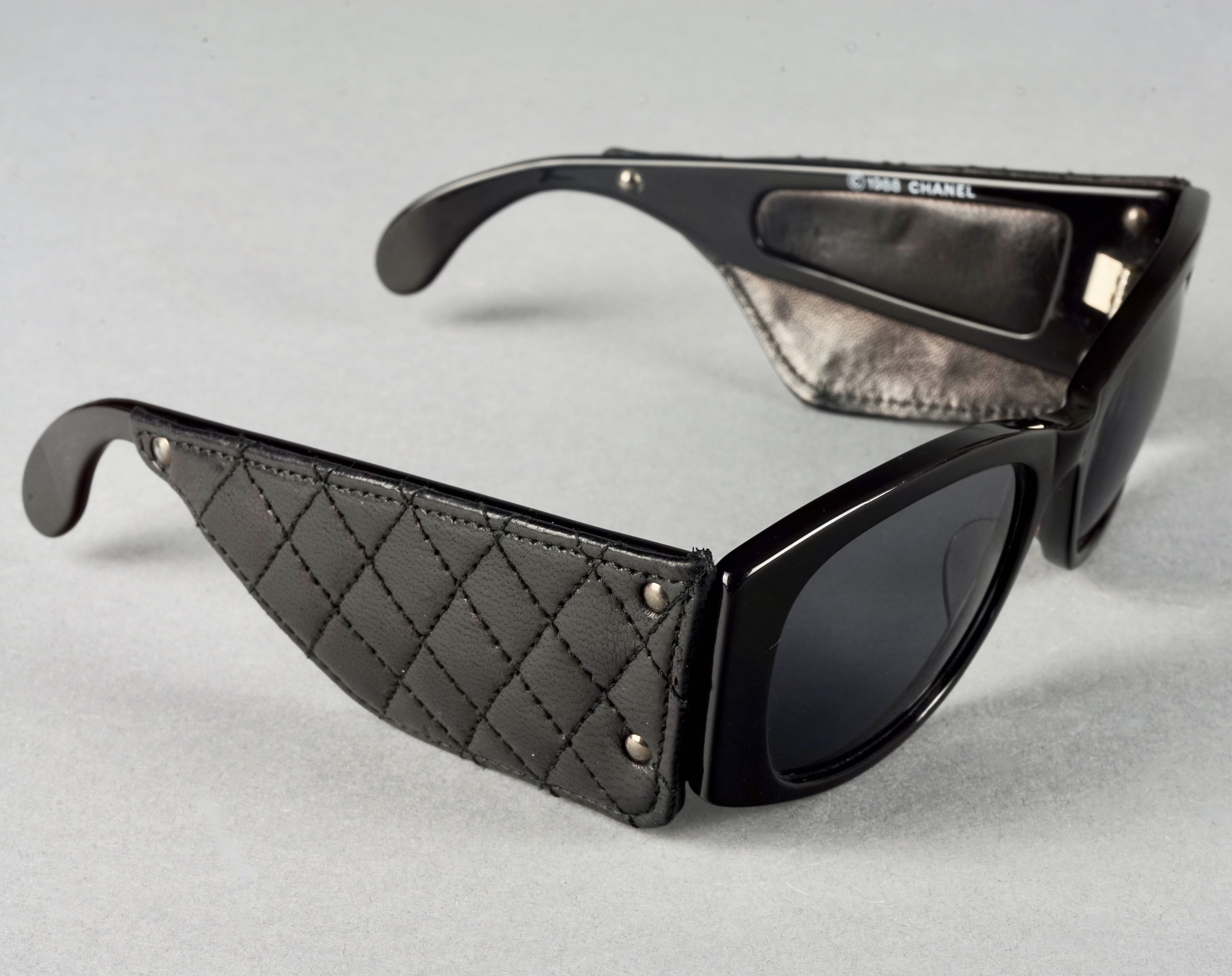 chanel black butterfly sunglasses vintage