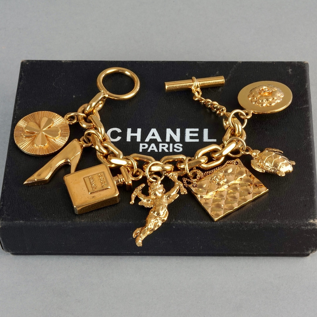 Vintage Iconic CHANEL Charms Chunky Bracelet -  UK