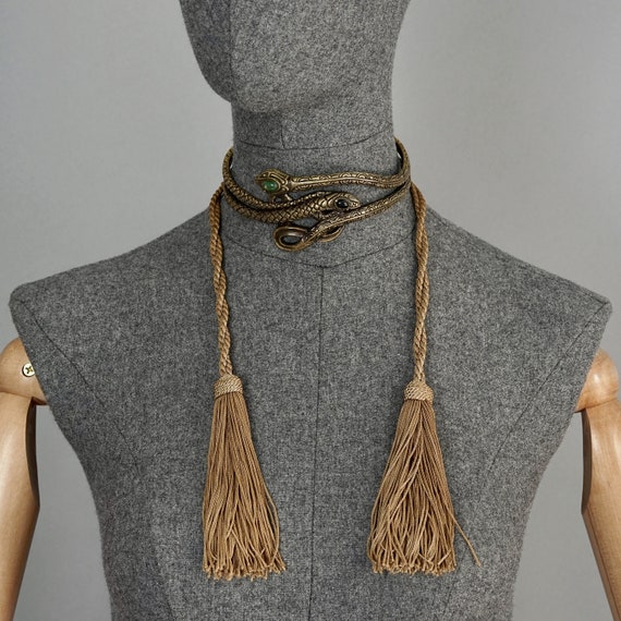Vintage VALENTINO GARAVANI Snake Tassel Choker Nec