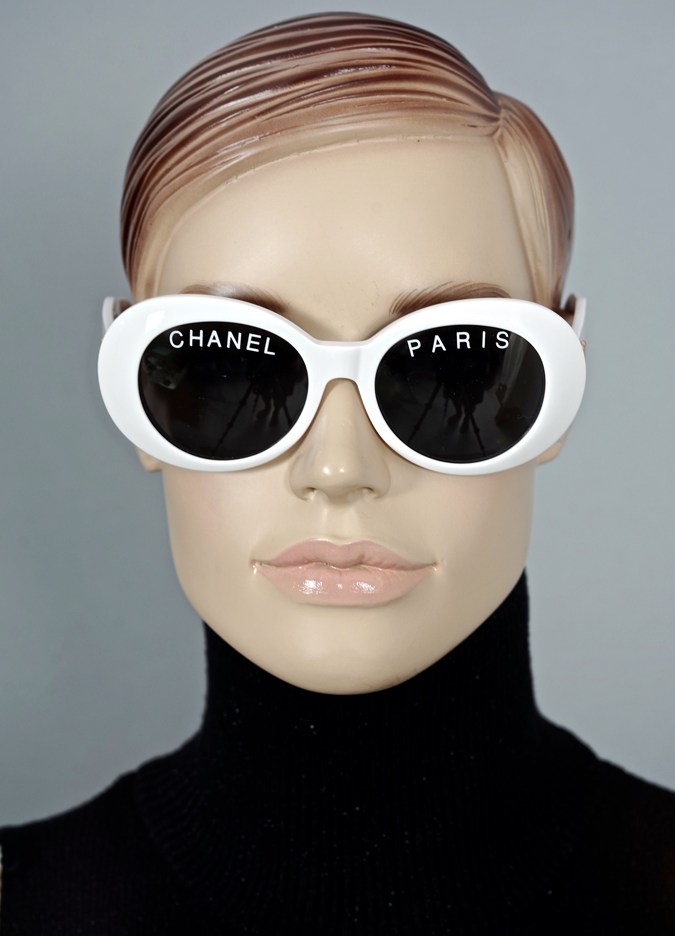 Chanel CC 1993 White Round 01945 Sunglasses