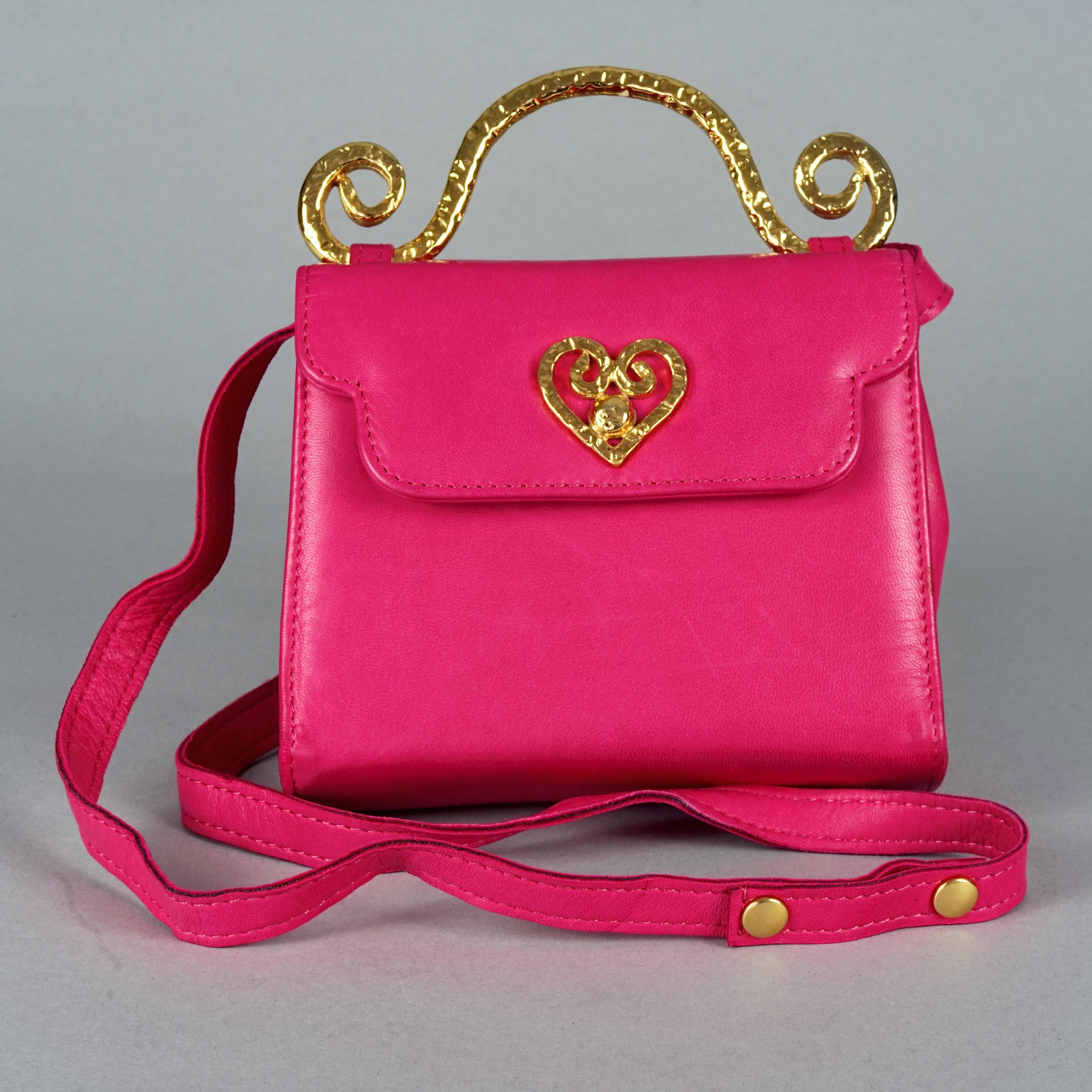 Vintage EDOUARD RAMBAUD Jewelled Top Handle Pink Leather Bag - Etsy
