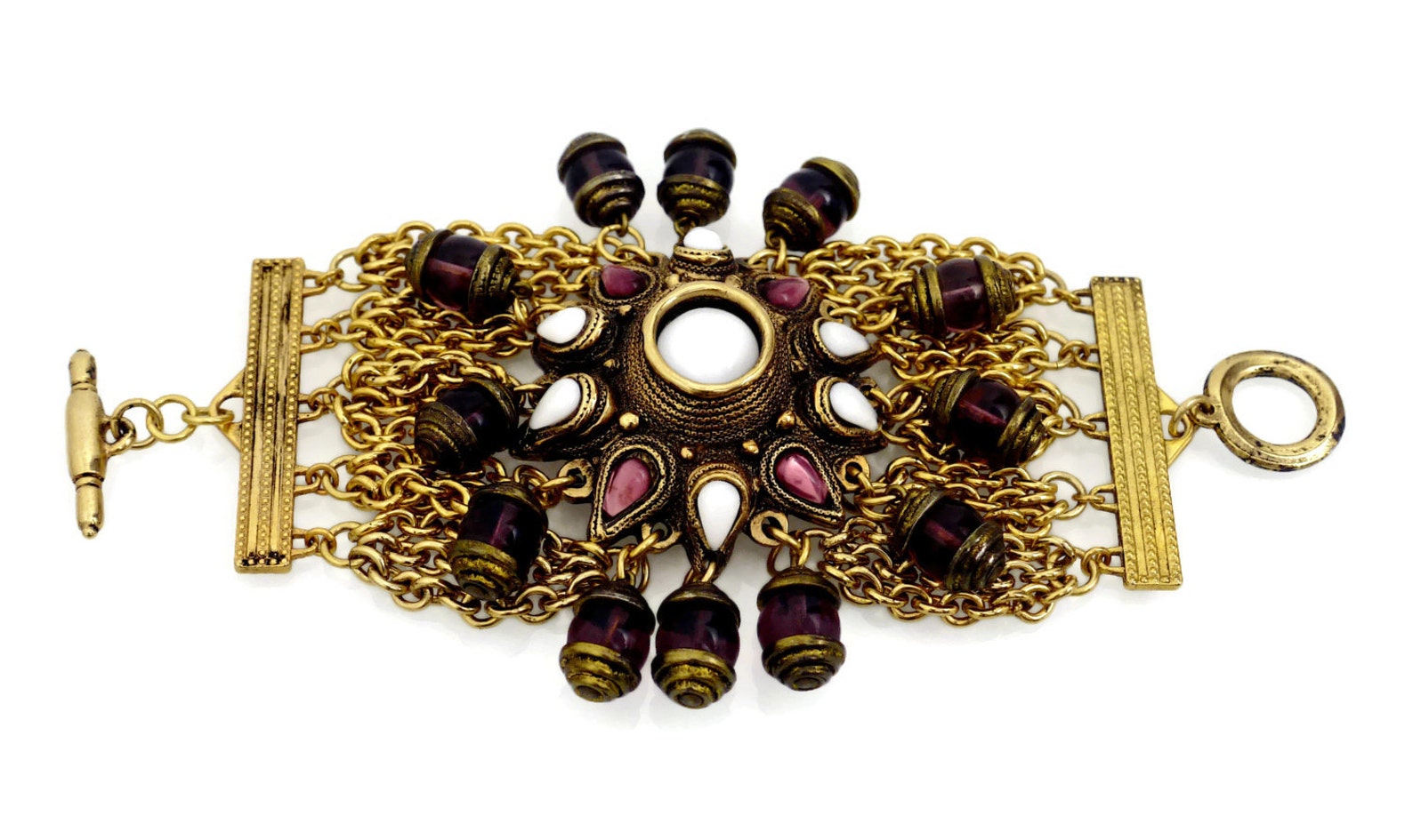 Bracelet Vintage Sensationnel Claire Deve - Occasion Bon état - Bijou Fantaisie Rétro