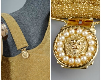 Vintage GIANNI VERSACE VERSUS Asymmetric Shoulder Lurex Gold Metallic Dress  - Etsy