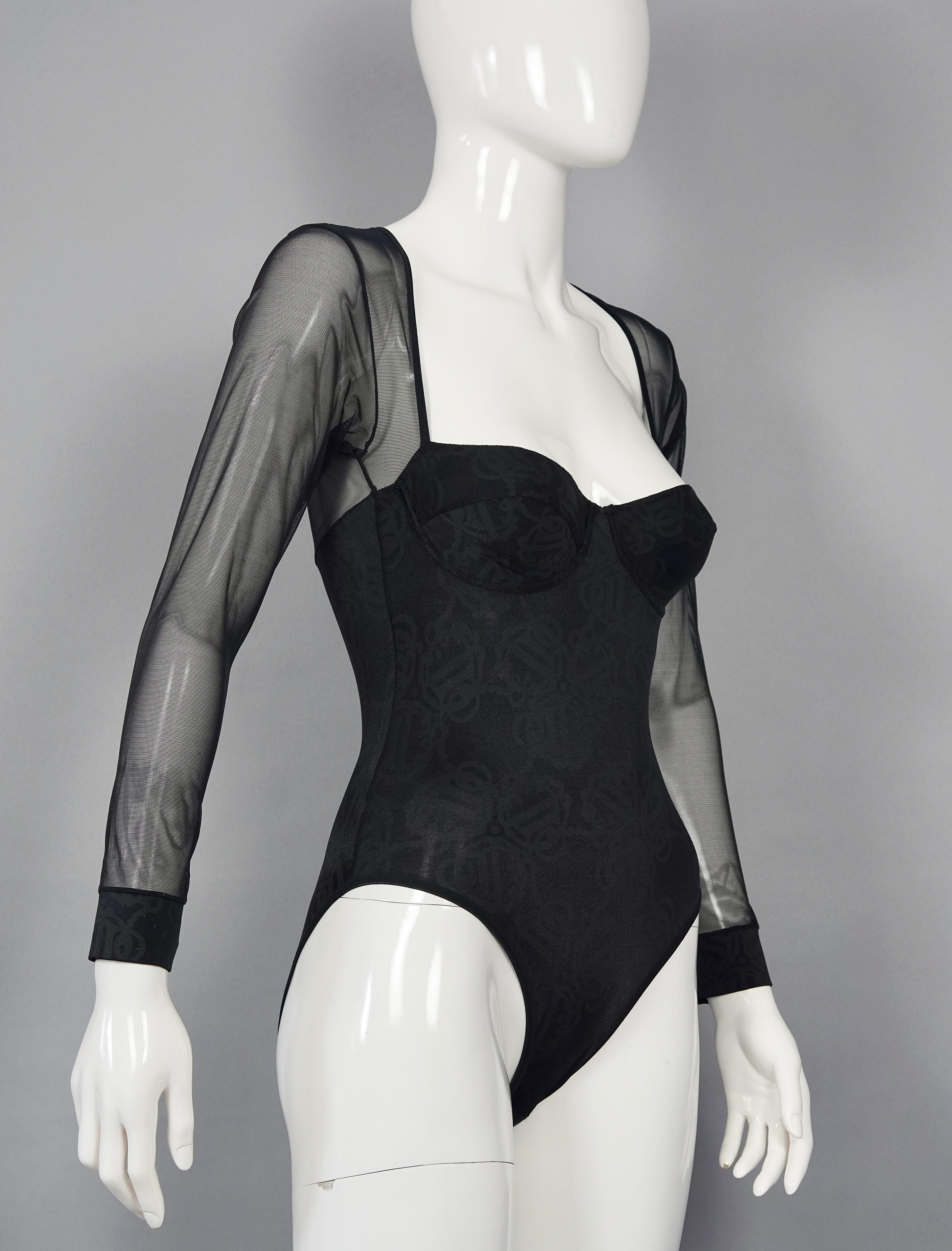 Christian Dior ⭐️ボディスーツ ブラック　ロゴ Vintage CHRISTIAN DIOR Insignia Logo Monogram Black Bodysuit - Etsy
