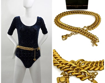 YSL リヴ・ゴーシュ ヴィンテージゴールドチェーンベルト（オーバー