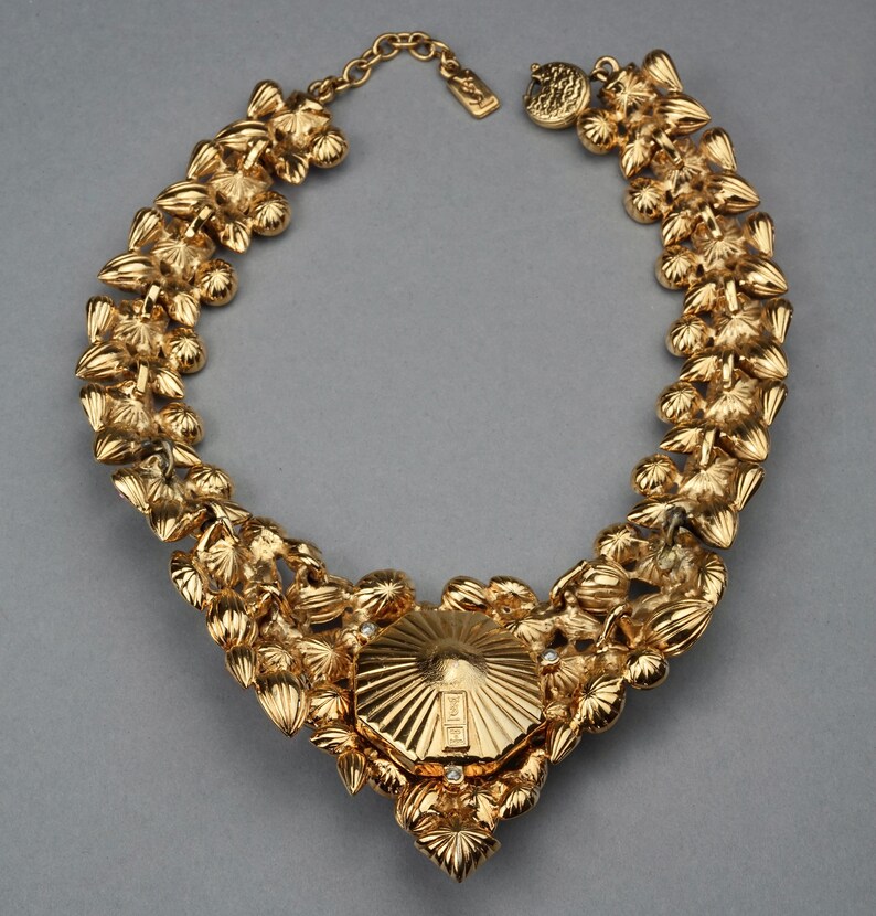 Vintage YVES SAINT LAURENT Robert Goossens Multi Jeweled Runway Necklace image 8