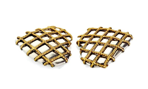 Vintage Huge Yves Saint Laurent Quilted Heart Ear… - image 3