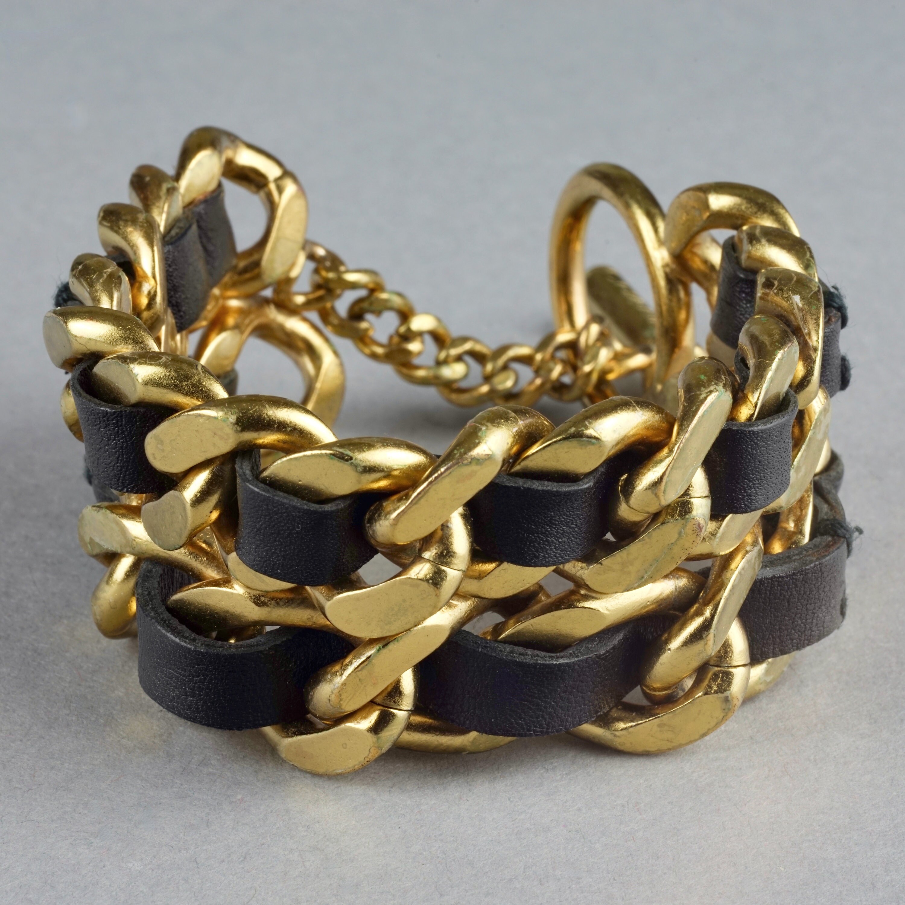 Chanel Vintage Strass Cuff Bracelet - Gold-Plated Cuff, Bracelets